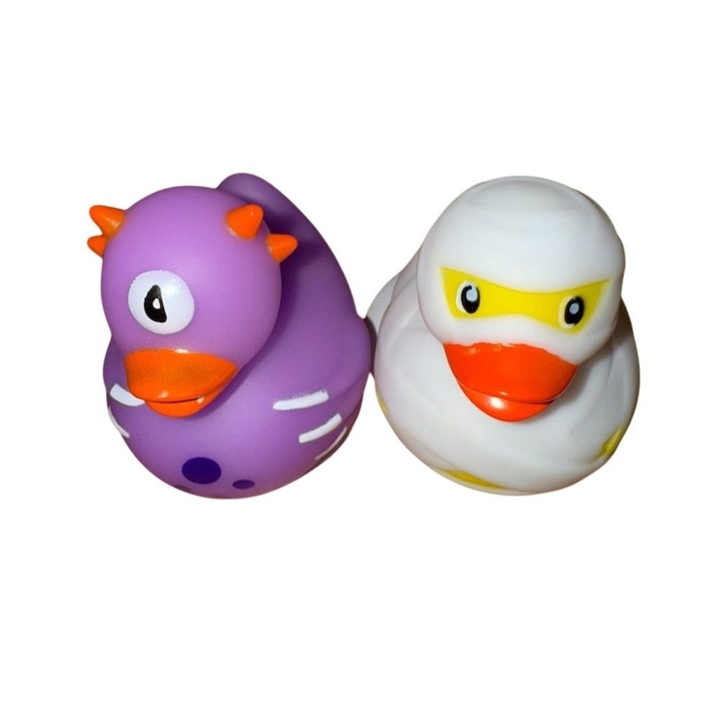 Toysmith Halloween Monster Rubber Duck Bath‎ Toys Purple & White Lot Jeep decor